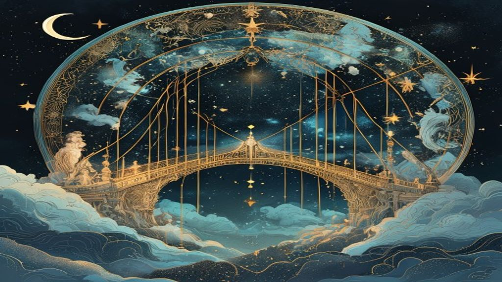 A symbolic image depicting the delicate balance and dual nature of being born on an astrological cusp, suspended between two distinct worlds or influences.