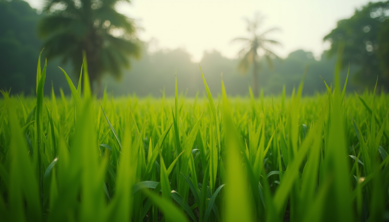 Eye-level view of the lush greenery in Rangpur district