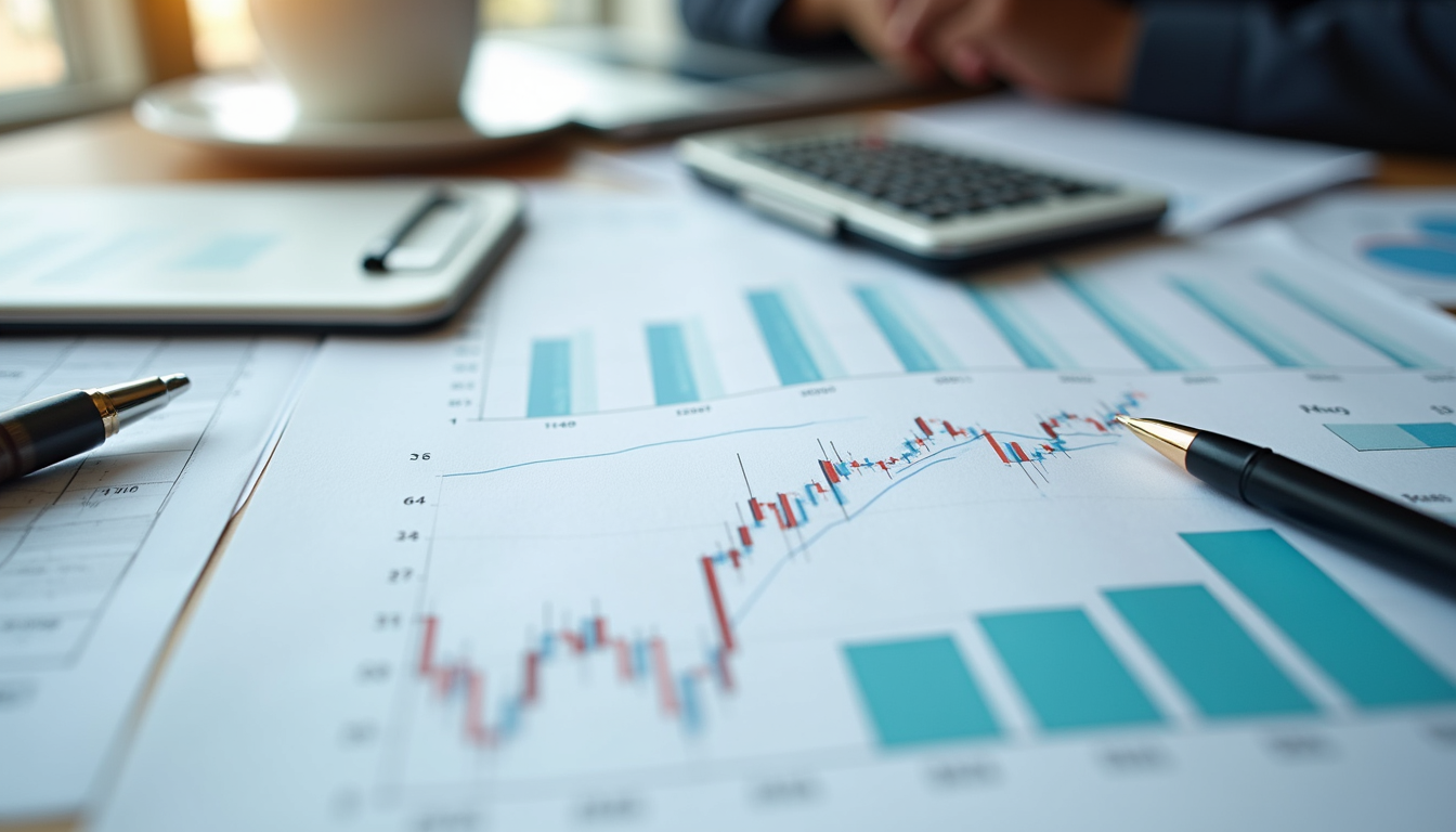 Close-up view of financial statements on a desk